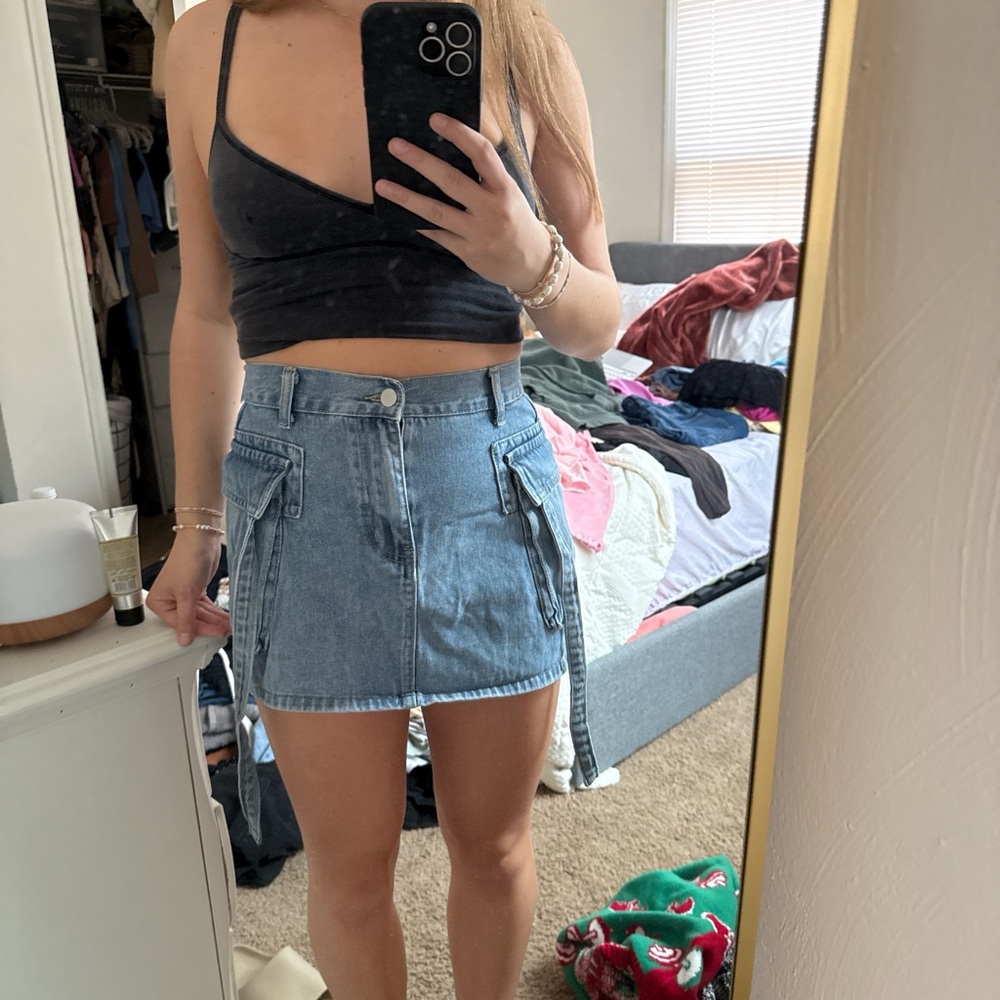 SHEIN Blue Denim Mini Skirt
